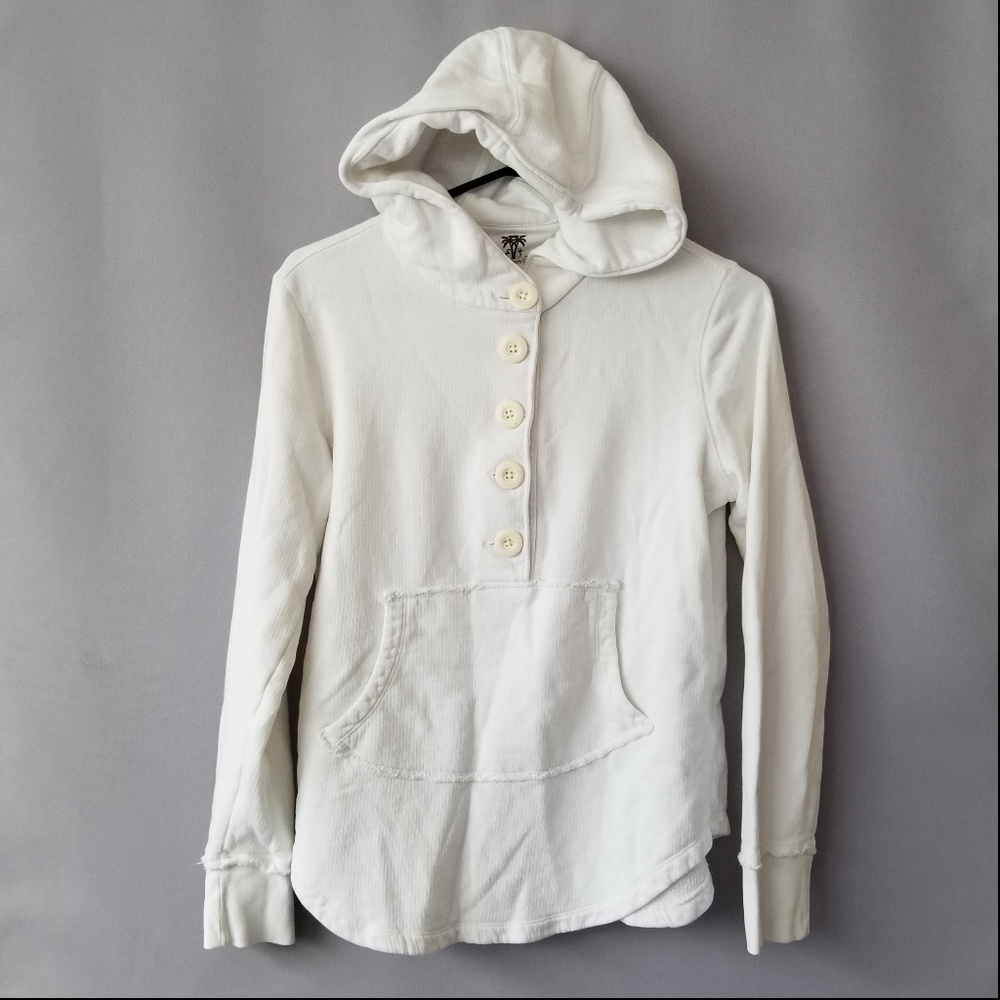 X GAP BODY BUTTONS HOODIE SWEATSHIRT WHITE